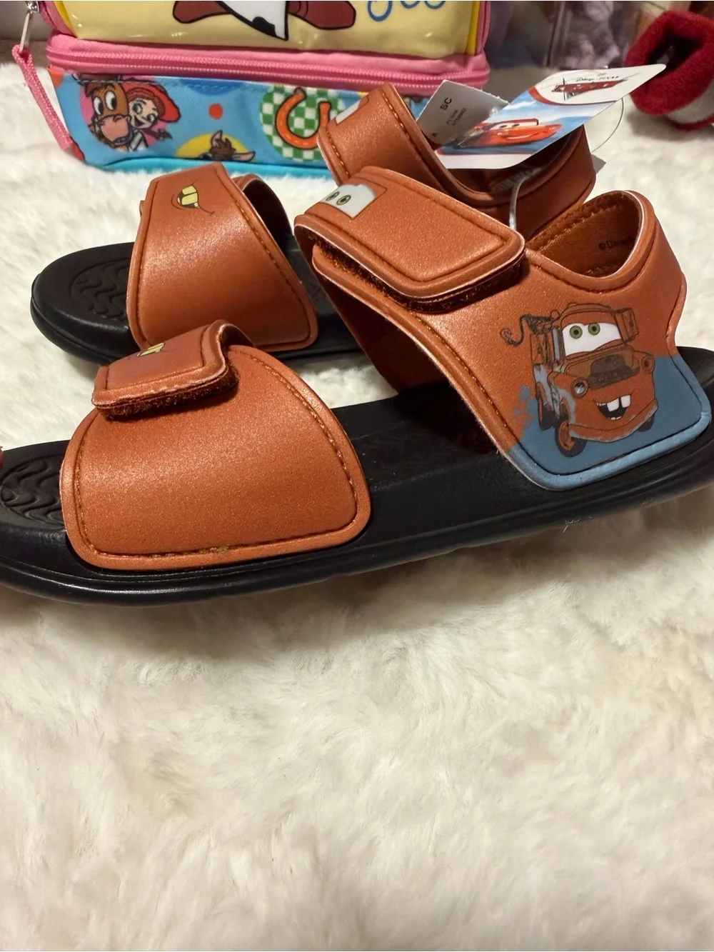 Disney Brown and Black Mater Cars  Kids Sandals size 10